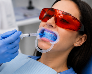 Professional Whitening Gel Application